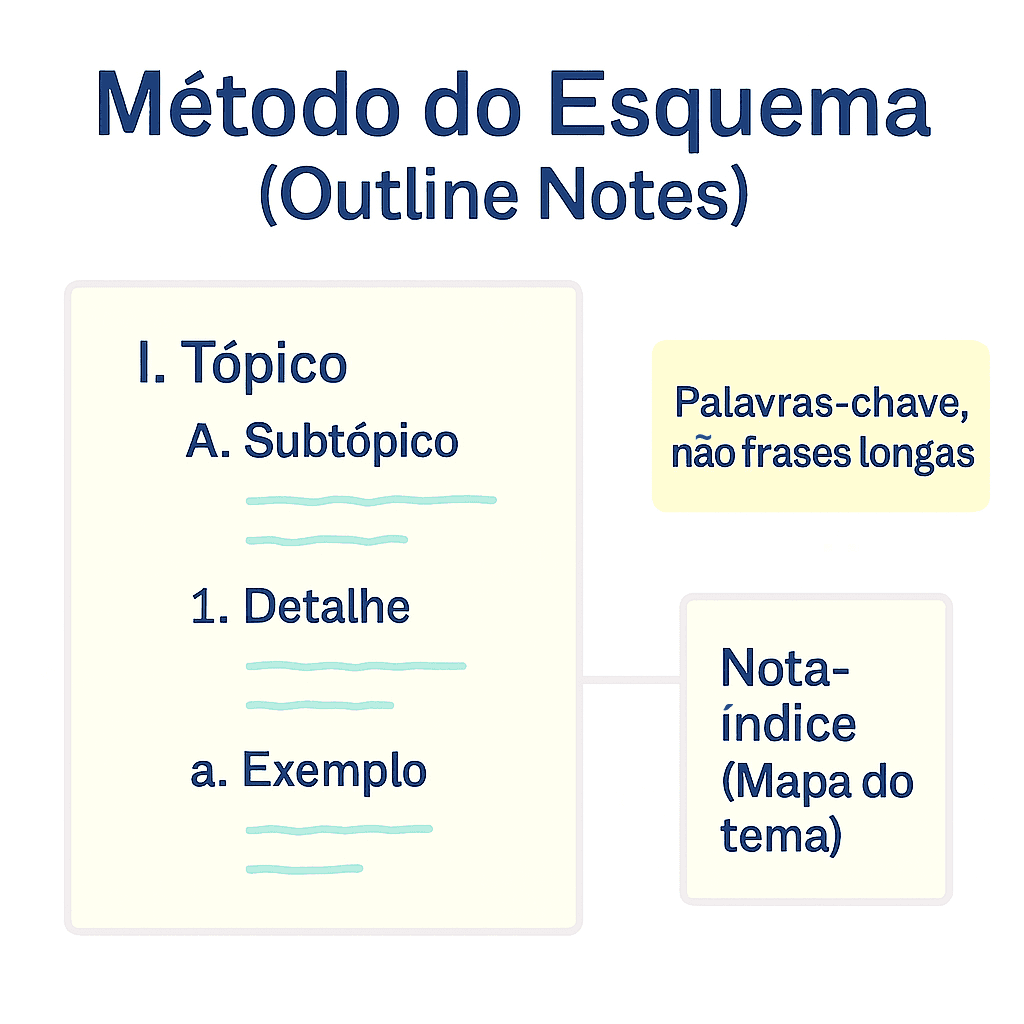 Página com níveis I, A, 1, a e bullets curtos